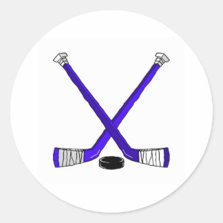 Pegatina Redonda Palos de hockey