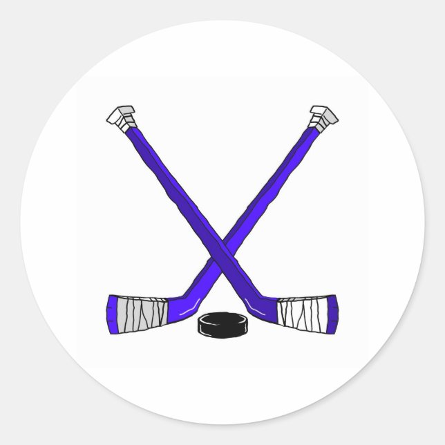 Pegatina Redonda Palos de hockey (Anverso)