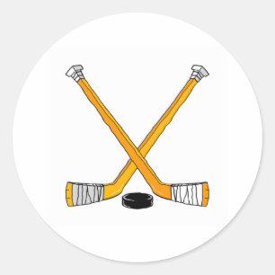 Pegatina Redonda Palos de hockey
