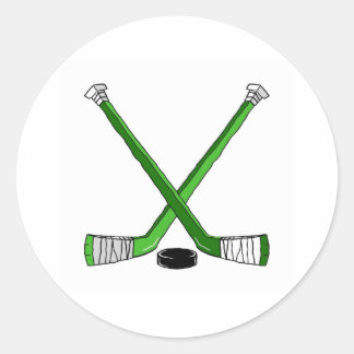 Pegatina Redonda Palos de hockey