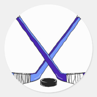 Pegatina Redonda Palos de hockey