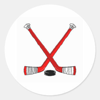 Pegatina Redonda Palos de hockey