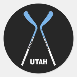 Pegatina Redonda Palos de Hockey de Utah