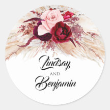 Pampas Grass Burgundy Red Moderno Boda