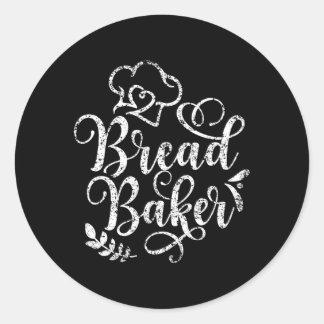 Pegatina Redonda Pan Baker Bake Baking Lote