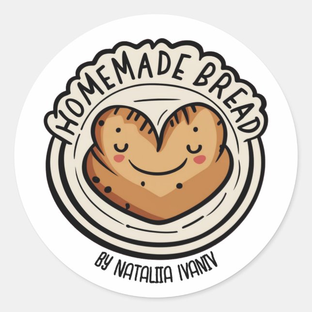 Pegatina Redonda Pan Casero (Anverso)