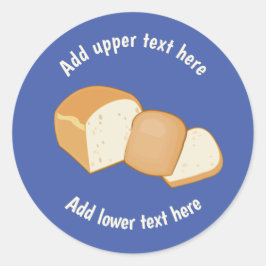 Pegatina Redonda Pan con rebanadas - tu propio eslogan en