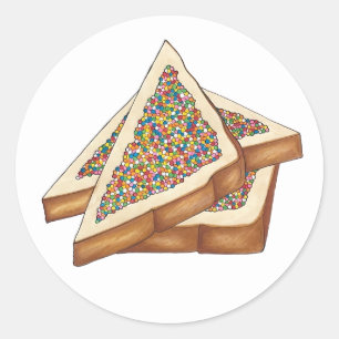 Pegatina Redonda Pan de hadas cientos de miles de comida australian