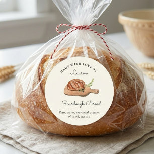 Pegatina Redonda Pan de masa madre casero
