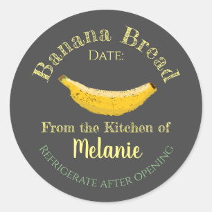 Pegatina Redonda Pan de pan de banana casero alk arte