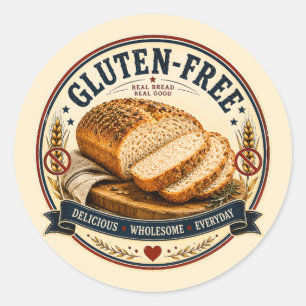 Pegatina Redonda Pan sin gluten