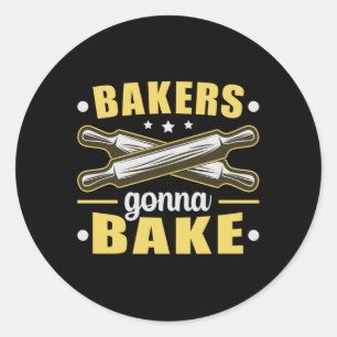Pegatina Redonda Panadería Baker Bake Bread Baking Gift Idea