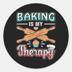 Pegatina Redonda Panadería Baker Bread Bake Therapy Gift Idea