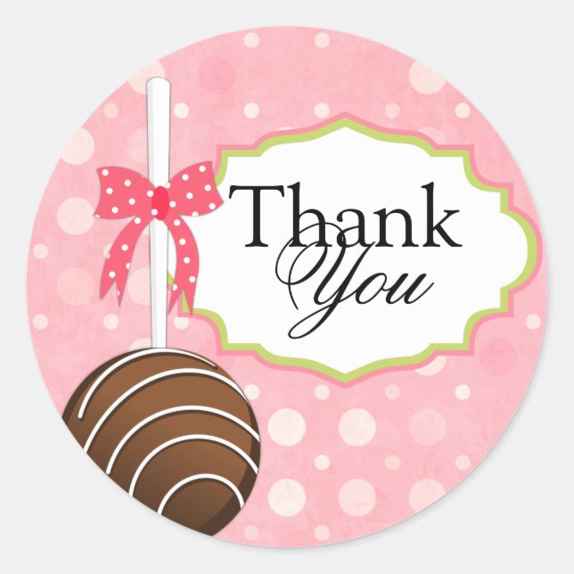 Pegatina Redonda Panadería Cake Pops Gracias Sedes (Anverso)