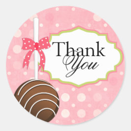 Pegatina Redonda Panadería Cake Pops Gracias Sedes