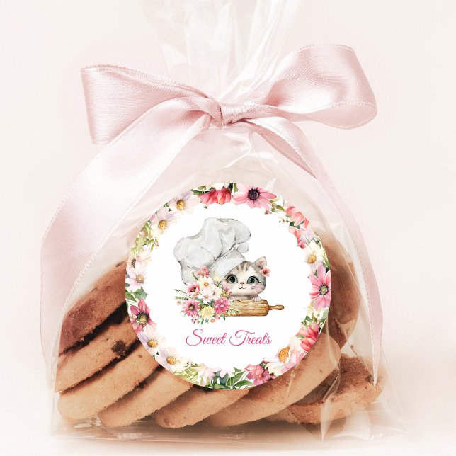 Pegatina Redonda Panadería Chef Kitten (Subido por el creador)