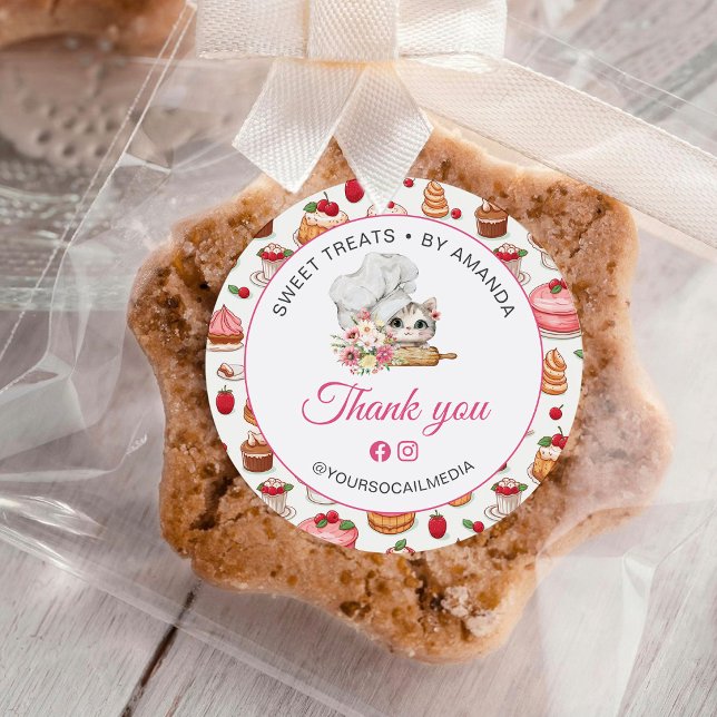 Pegatina Redonda Panadería Chef Kitten Gracias (Subido por el creador)