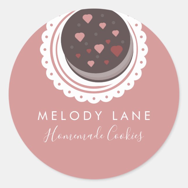 Pegatina Redonda Panadería Cocinas caseras Biscuits Dolly Drake (Anverso)