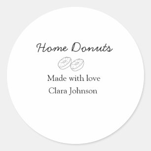 Pegatina Redonda panadería de donas caseras agrega el nombre de tu