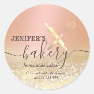 Pegatina Redonda panadería de guijarros de guijarros de guijarros d