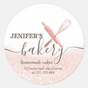 Pegatina Redonda panadería de guijarros de guijarros de guijarros d