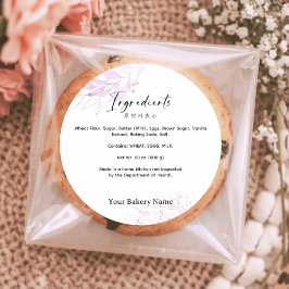 Pegatina Redonda Panadería de Ingredientes del Mercado Botánico de 