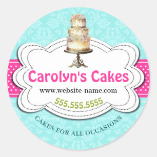 Pegatina Redonda Panadería de pasteles