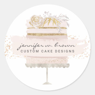 Pegatina Redonda Panadería de Pasteles Personalizados