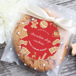 Pegatina Redonda Panadería Gingerbread Holiday Baking Cookie Pegati