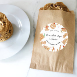 Pegatina Redonda Panadería Gingerbread Holiday Baking Cookie Pegati