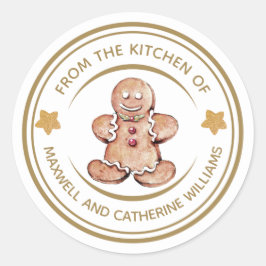 Pegatina Redonda Panadería Gingerbread Navidades Personalizados