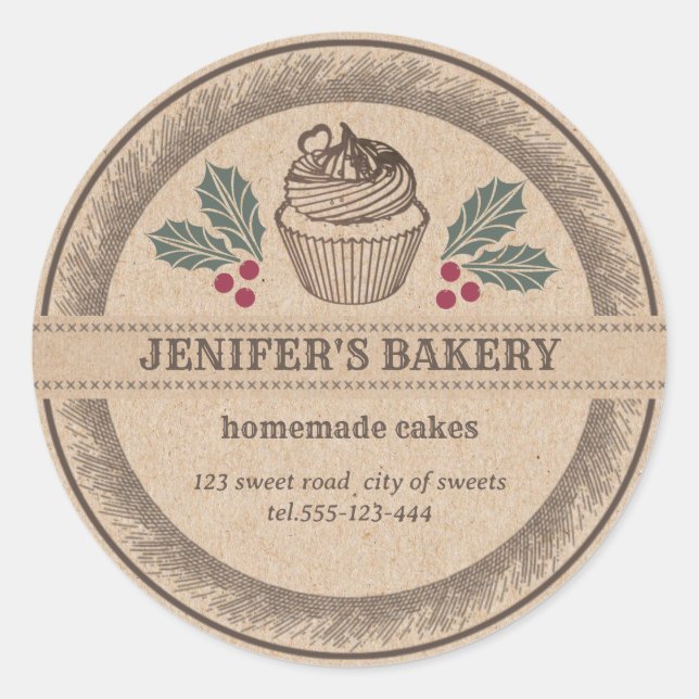 Pegatina Redonda Panadería Kraft Vacaciones caseras (Anverso)