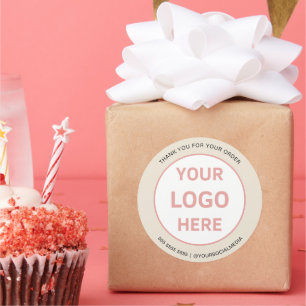 Pegatina Redonda Panadería Logotipo Personalizado Crema