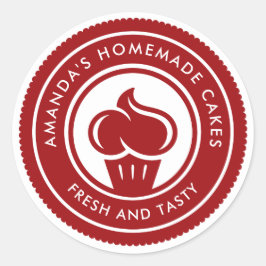 Pegatina Redonda Panadería moderna y sencilla de pasteles caseros