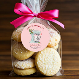 Pegatina Redonda Panaderías de pastelería Mixer Holiday