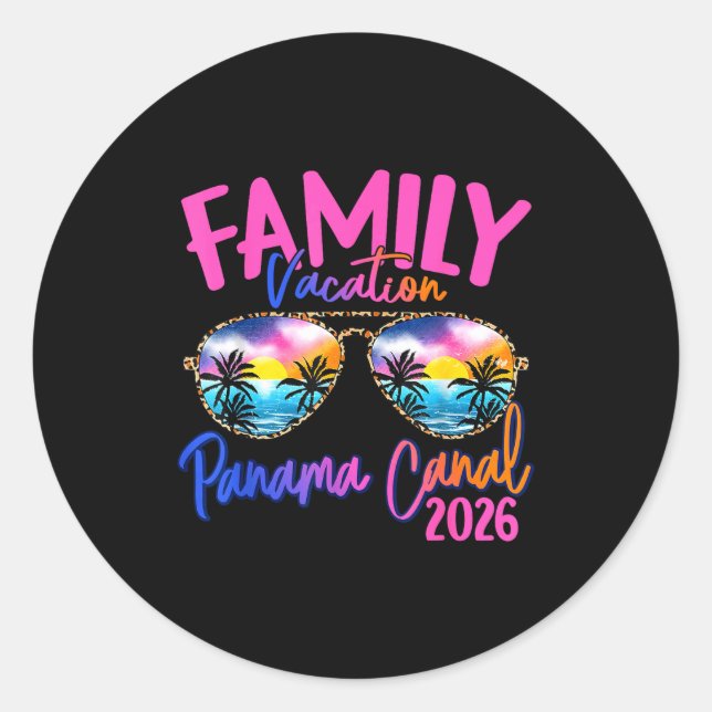 Pegatina Redonda Panama C Vacation 2026 Souvenir Matching Family Gr (Anverso)