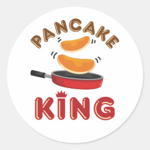 Pegatina Redonda Pancake King Sábado Crepes