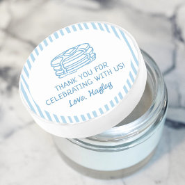 Pegatina Redonda Pancakes and Pajamas Breakfast Thank You