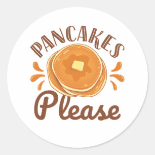 Pegatina Redonda Pancakes Please