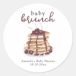Pegatina Redonda Pancakes Sweet Cherry Baby Shower