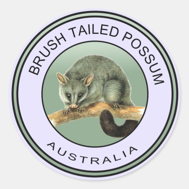 Pegatina Redonda Panceta de cepa australiana (Anverso)