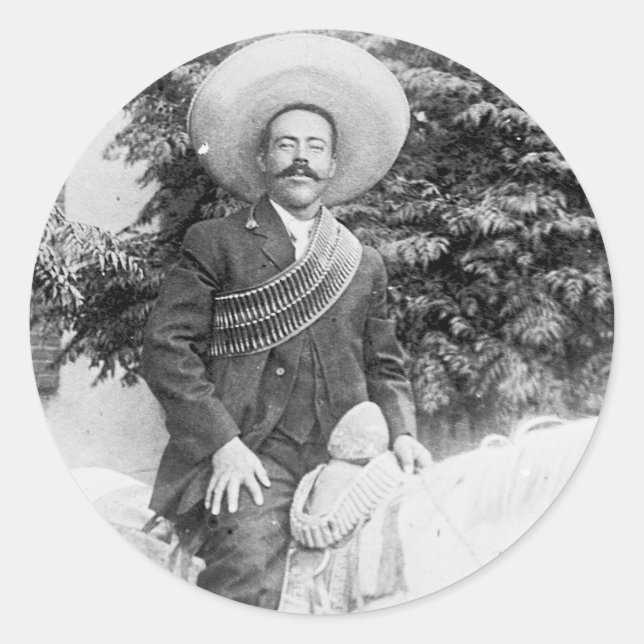 Pegatina Redonda Pancho Villa (Anverso)