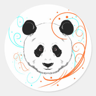 Pegatina Redonda Panda