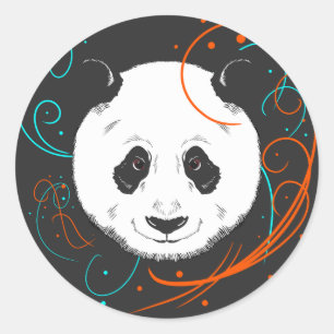 Pegatina Redonda Panda