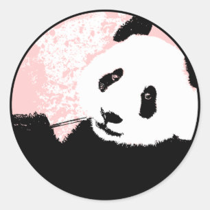 Pegatina Redonda panda.