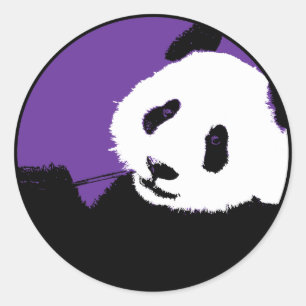 Pegatina Redonda panda.
