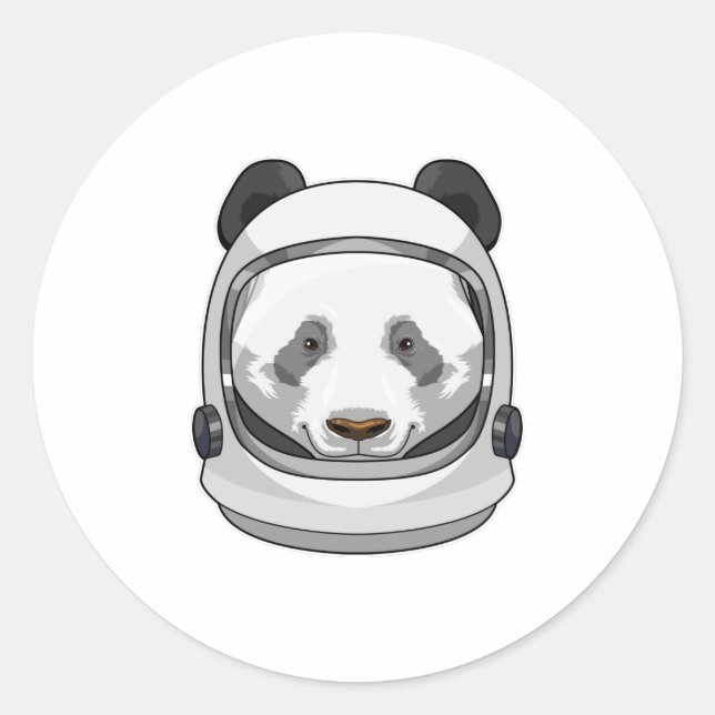 Pegatina Redonda Panda as Astronaut with Helmet (Anverso)