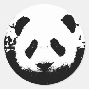 Pegatina Redonda Panda Bear