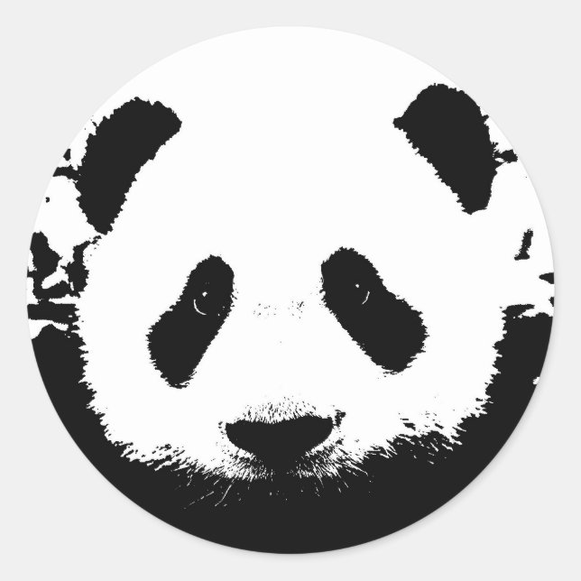Pegatina Redonda Panda Bear (Anverso)