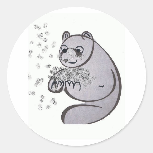 Pegatina Redonda Panda Bears (Anverso)